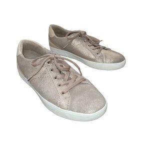 Naturalizer Women's Morrison Gold Lace up Sneakers Comfort Sz 10 W Metallic Glit